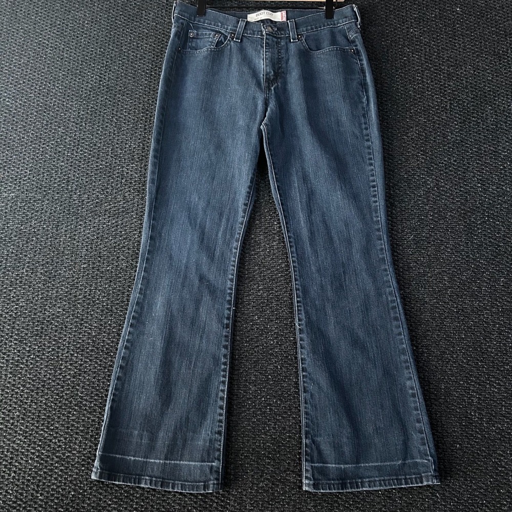 Levis 515 Bootcut Jeans Womens 12 Dark Wash Blue Denim Mid Rise Stretch 515-0216